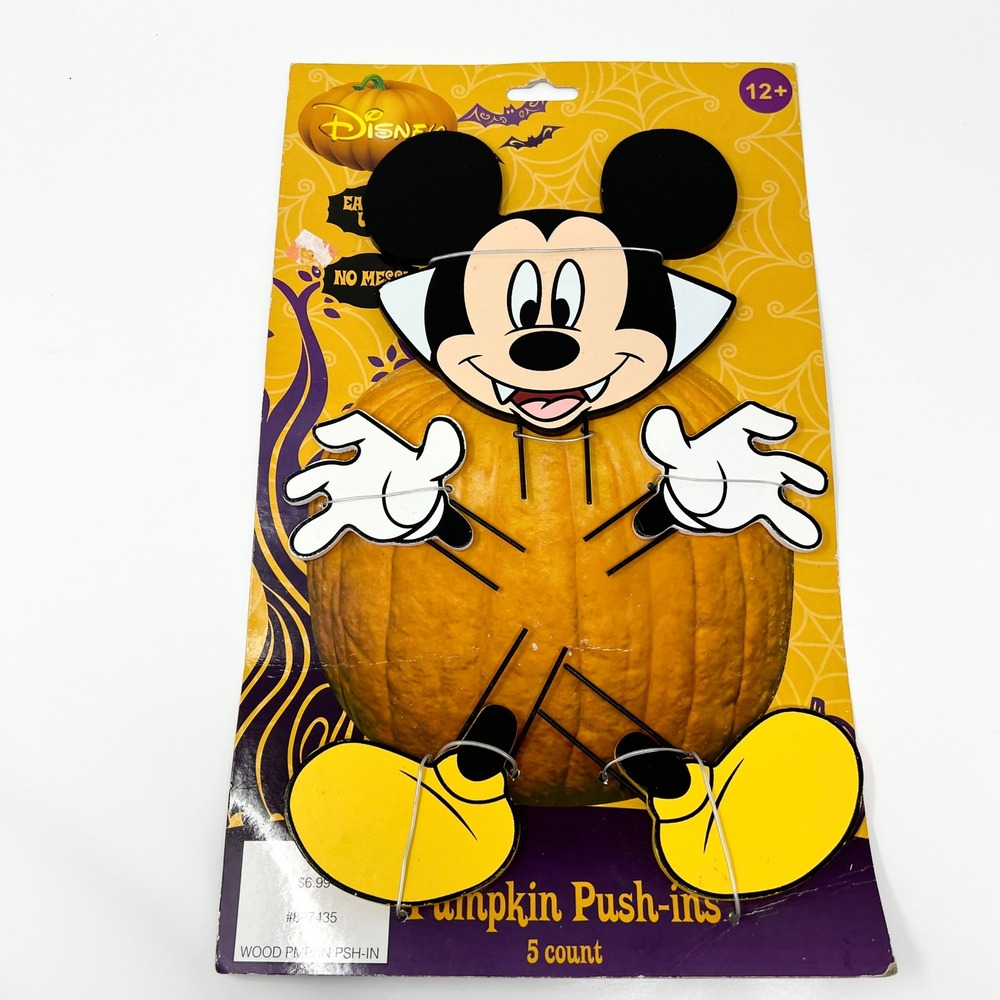 Disney's Mickey Halloween Pumpkin Push-ins Decoration Kit 5 piece set - Picture 1 of 6